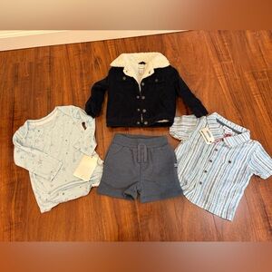 Splendid Elegant Baby Bundle, Jacket, NWT Shirt, Shorts, NWT Onesie Size 6-12 M